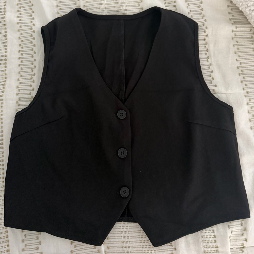 Black Button-Up Vest